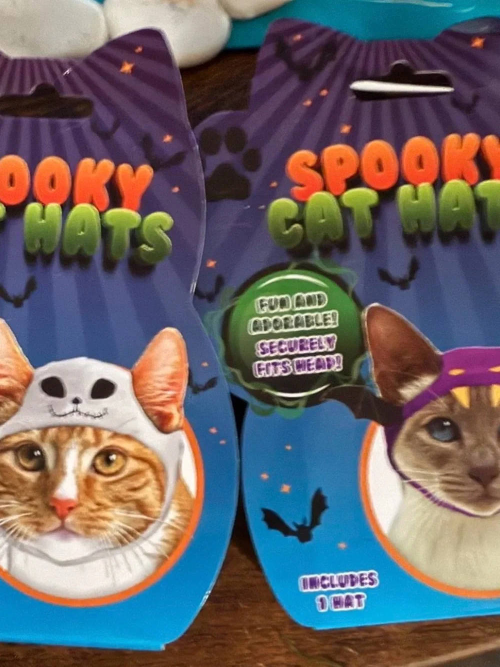 Halloween Cat Hat Collection — Purple, Green, Black & White Festive Caps